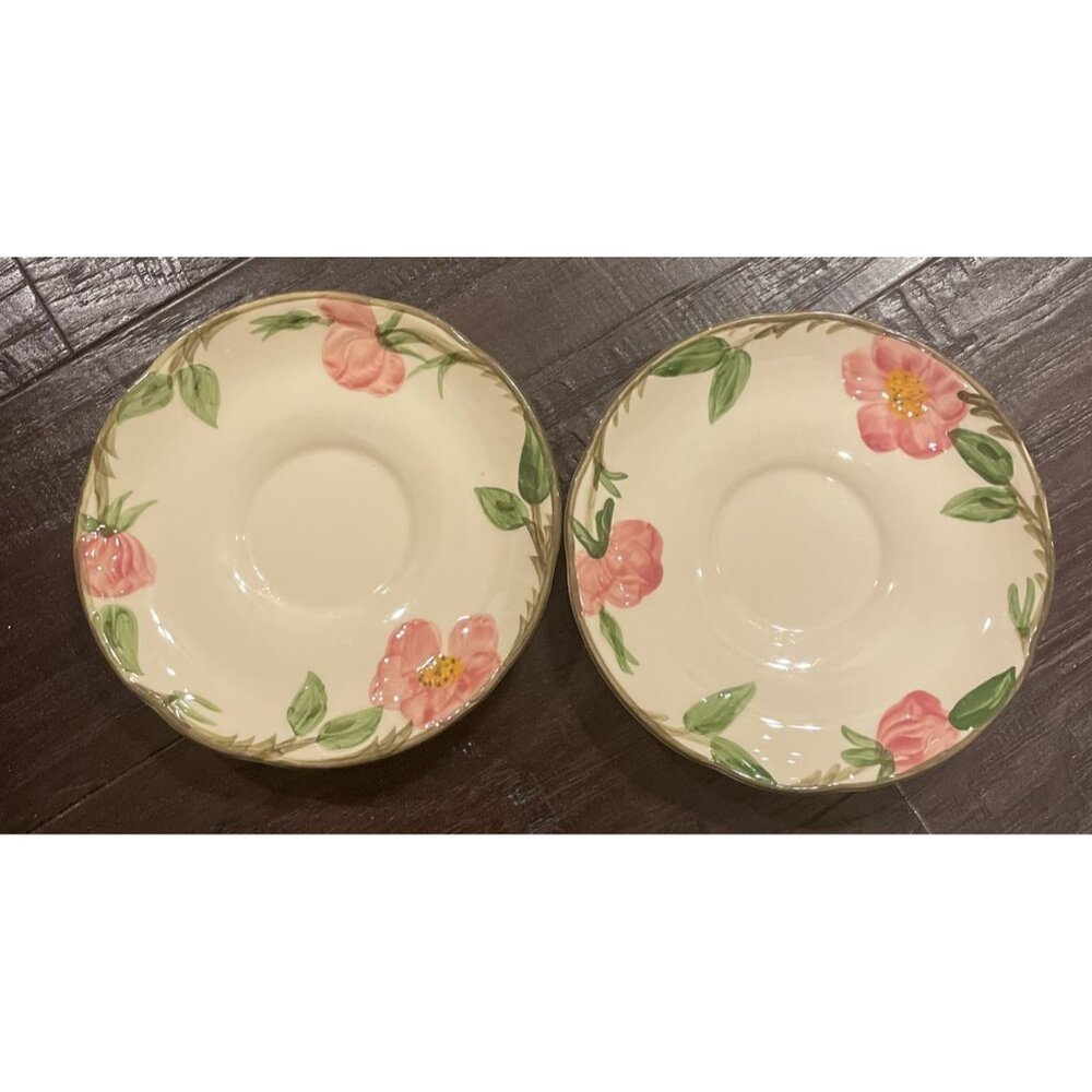 Franciscan Dinnerware Desert Rose Saucers Only Plates USA Set Of 2 READ Vintage
